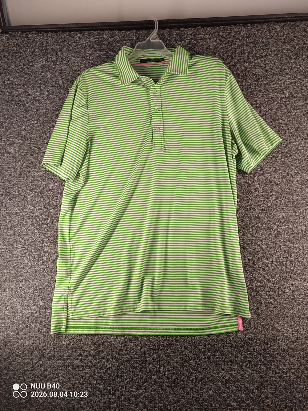 Ralph Lauren RXL Green & White Striped Polo Shirt